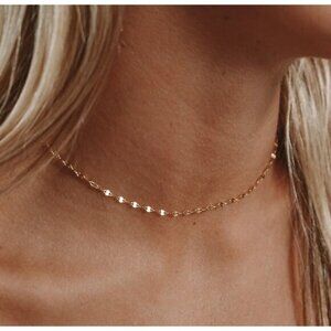 Dainty Gold Sparkle Chain WATERPROOF Gold Chain Necklace Layering Necklace